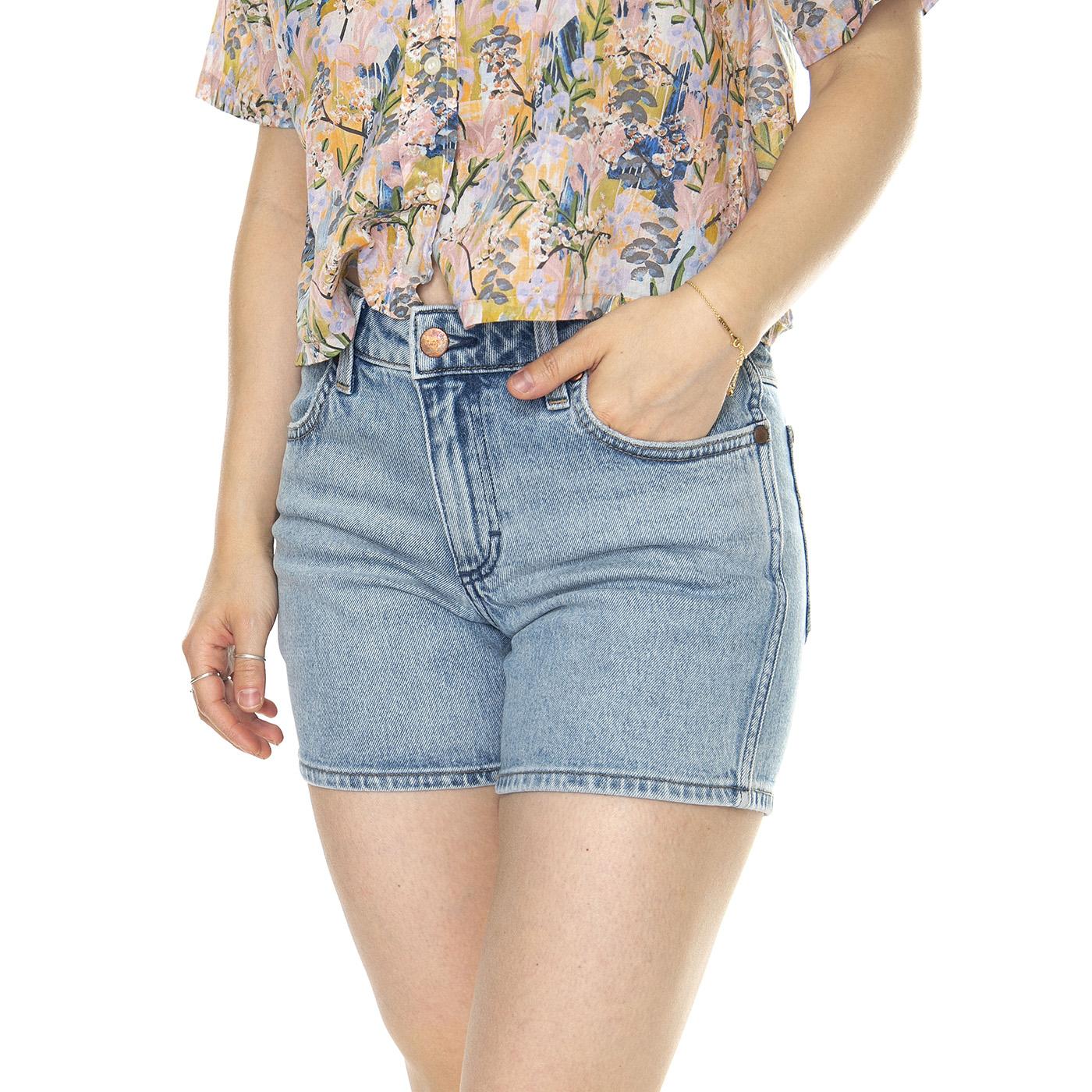 Boyfriend Short Paloma Blue - Pantaloncini Denim Jeans Donna Blu 112351038  WRANGLER 