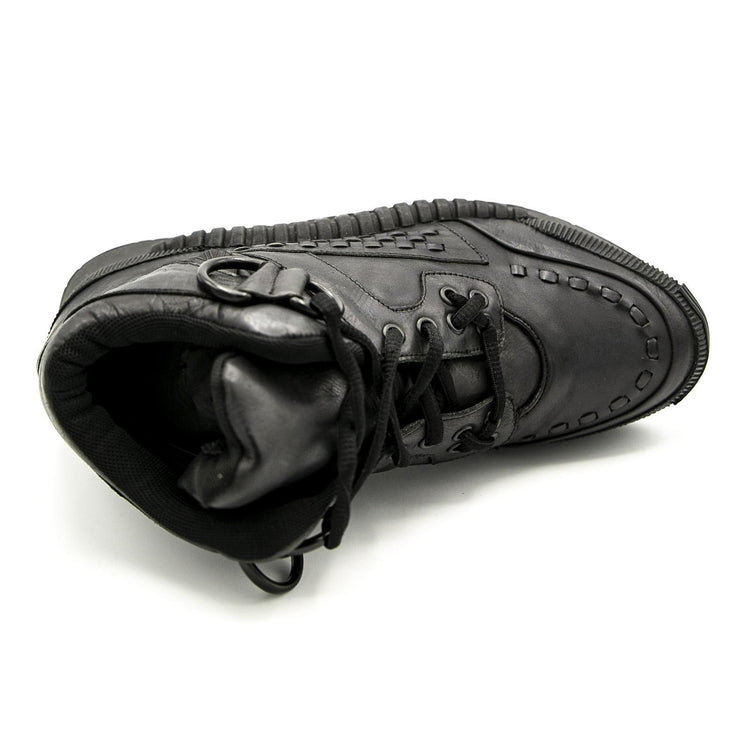 Z1 Black Calf Leather - Scarpe Stringate Profilo Alto Donna Nere UDSTB-171-BKCF  UNDERGROUND 
