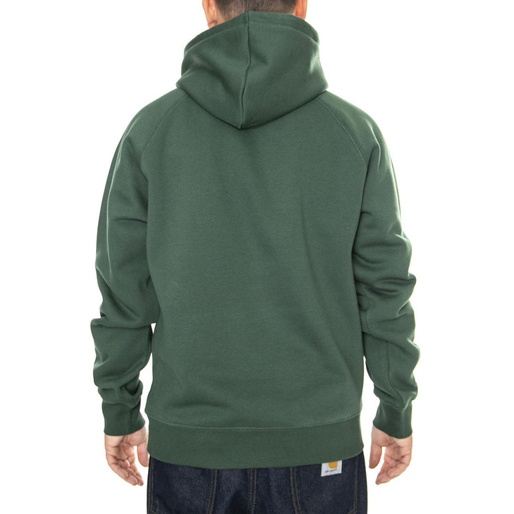 Hooded Chase Sweat Grey Heather / Gold - Felpa con Cappuccio Uomo Grigia I033661.2CXXX  CARHARTT WIP 