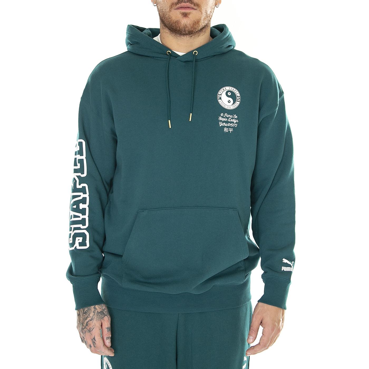 PUMA x STAPLE Hoodie TR green - Felpa con Cappuccio Uomo Verde 622202-43  PUMA 