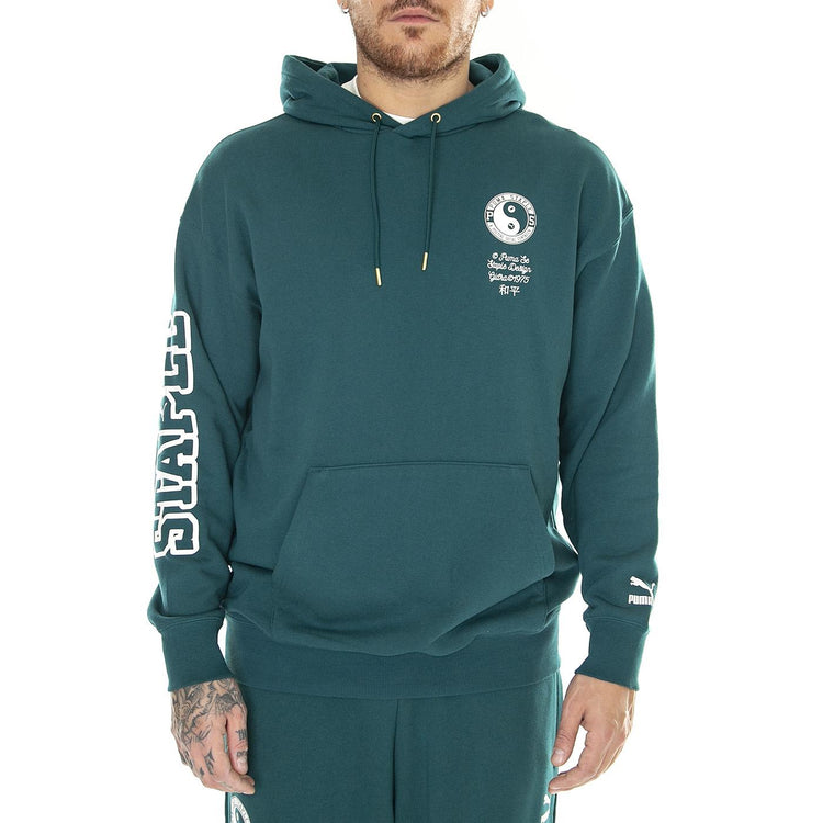 PUMA x STAPLE Hoodie TR green - Felpa con Cappuccio Uomo Verde 622202-43  PUMA 