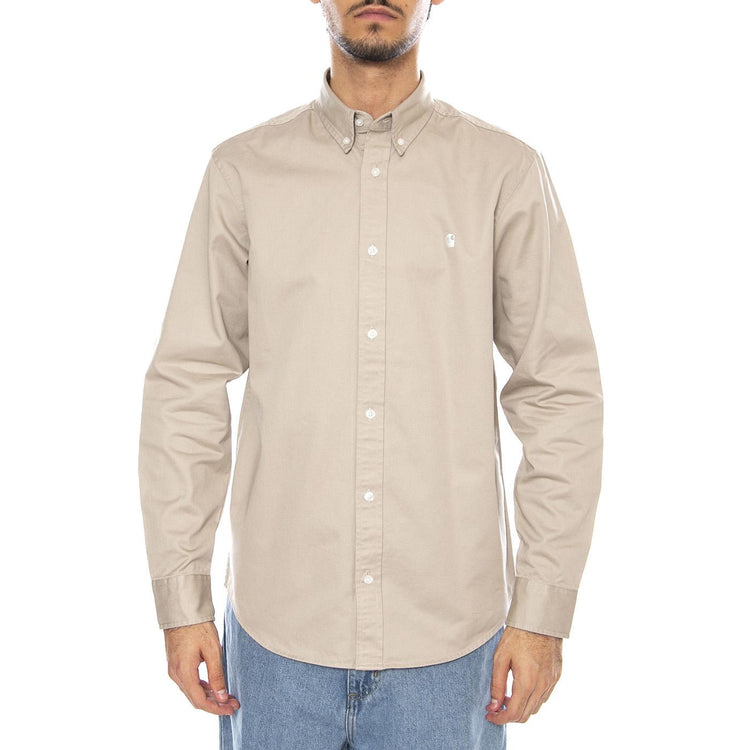 L/S Madison Shirt Fleur De Sel / Wax - Camicia Uomo Beige I023339.2V4XX . CARHARTT WIP 