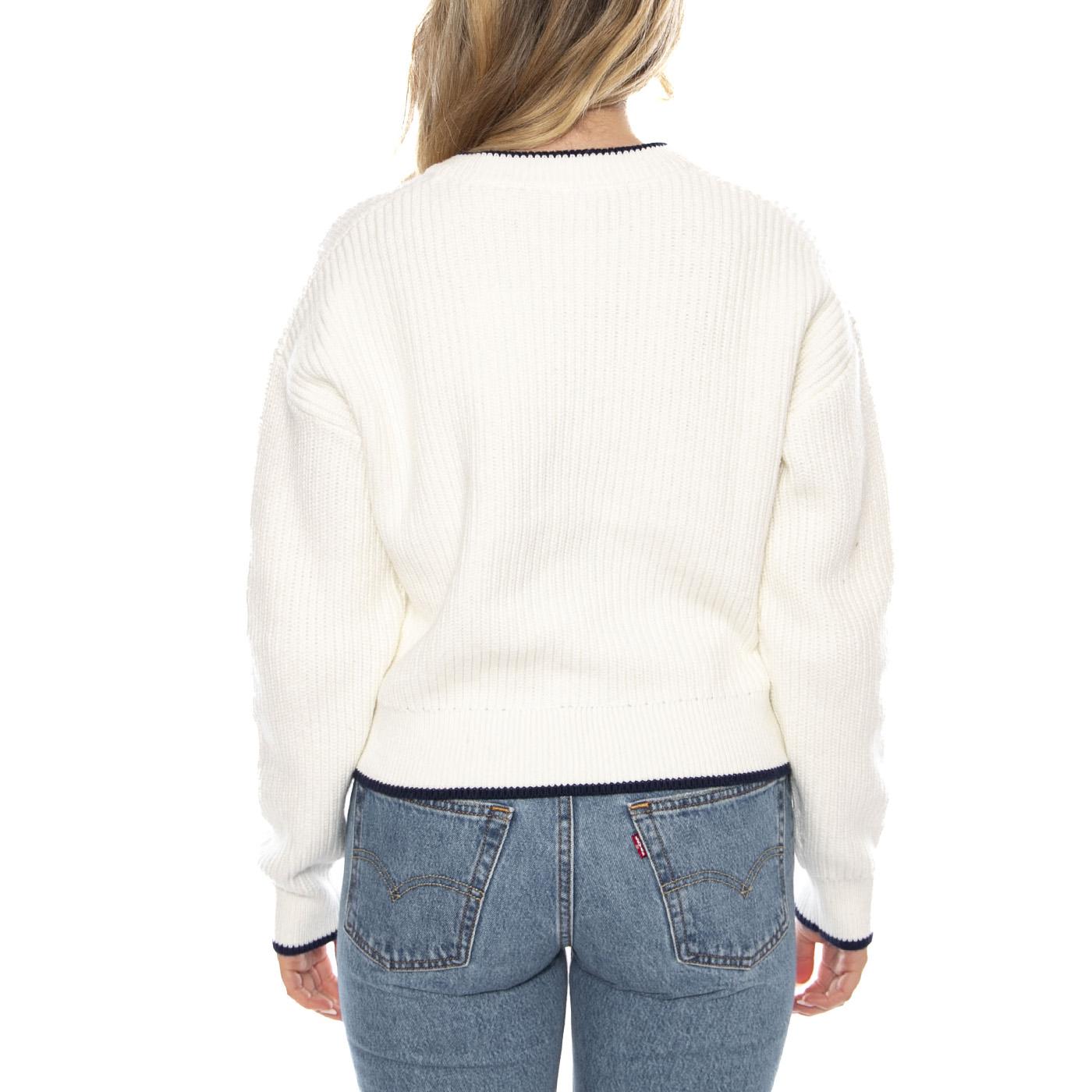 Reese V-Neck Sweater Tofu Cotton Neutral -- Maglione Donna Bianco 0037O-0003 . LEVIS 