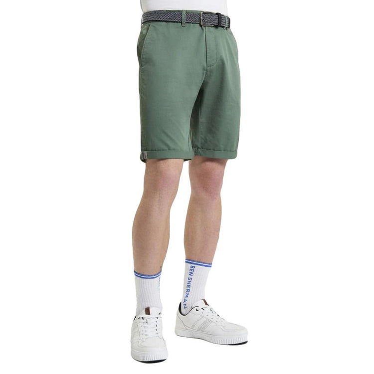 SIGNATURE CHINO SHORT GREEN - Bermuda Uomo Verdi 59177-650 . BEN SHERMAN 