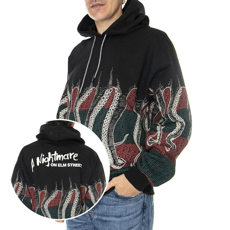 Freddy's Octopus Hoodie Black - Felpa con Cappuccio Uomo Nera 22WOSH90-BLACK  OCTOPUS 