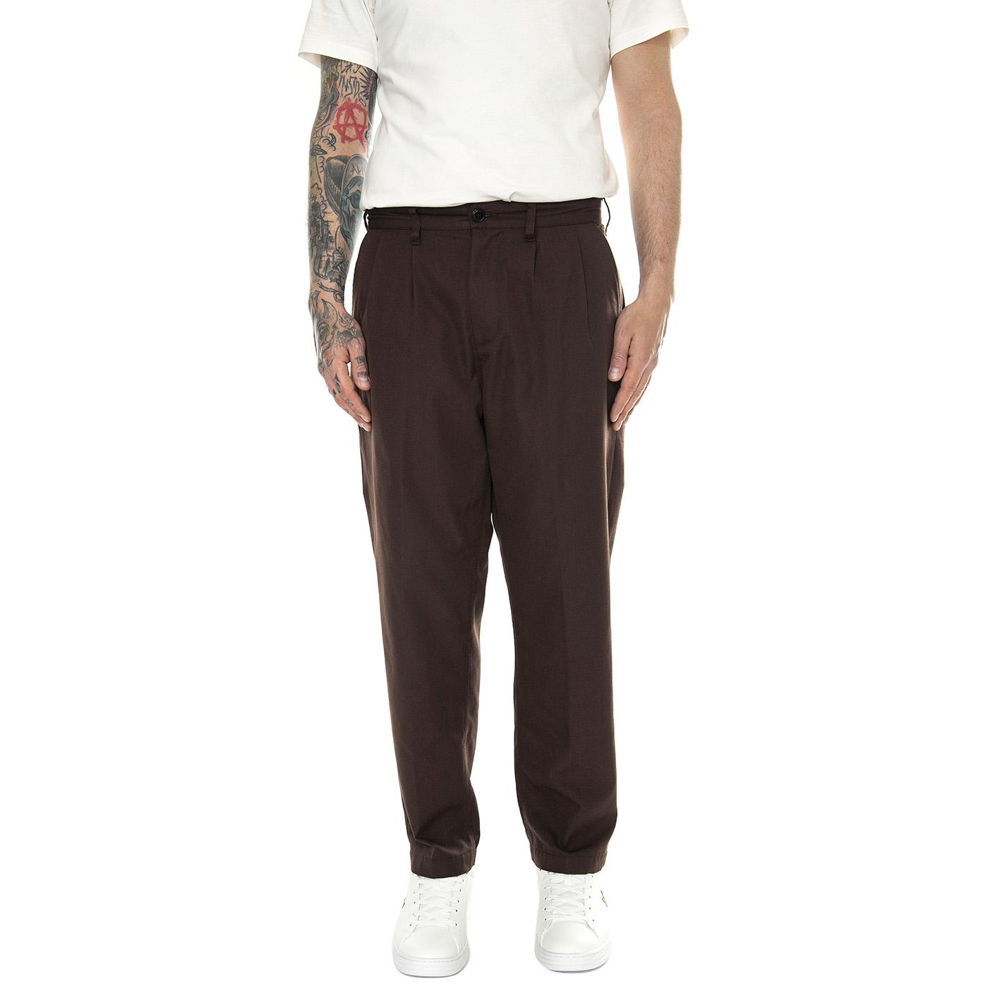 Fubar Pleated Pant Java Brown - Pantaloni Uomo Marroni 142020201-JVA  OBEY 