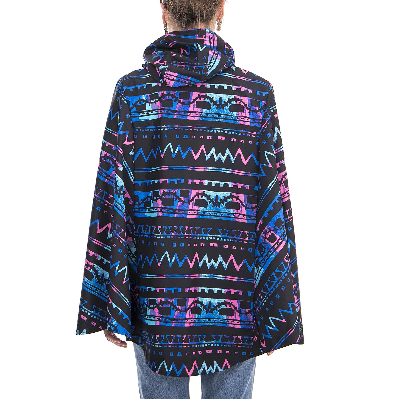 WOMEN S VOYAGE PONCHO 00090 ZIG ZAG BLACK BLUE 15005-00090  HERSCHEL 