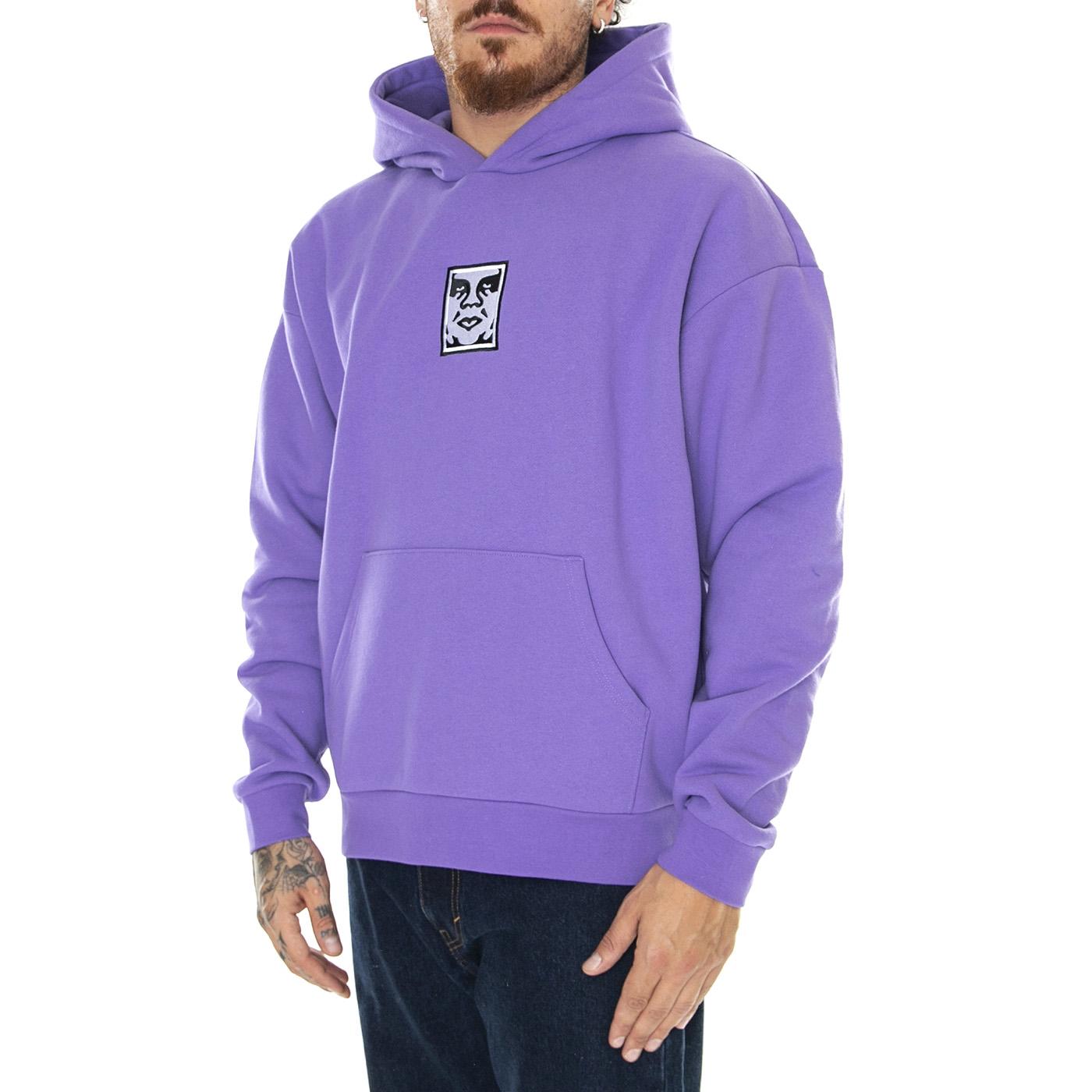 M' Icon Extra Heavy Hood II Fleece Passion Flower - Felpa con Cappuccio Uomo Viola 112470196-PAS  OBEY 