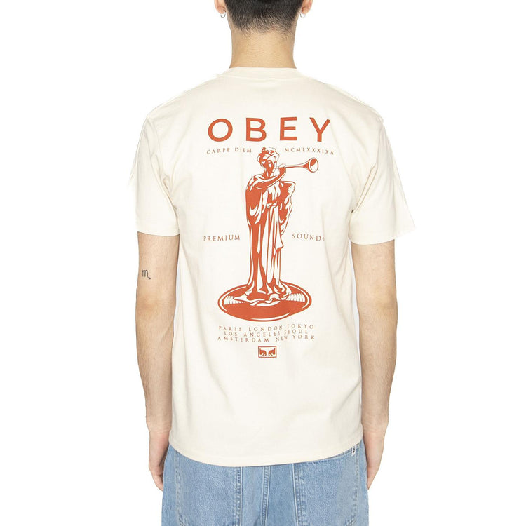 Obey Premium Sounds Tee Cream - Maglietta Girocollo Uomo Beige 165264094-CRM  OBEY 