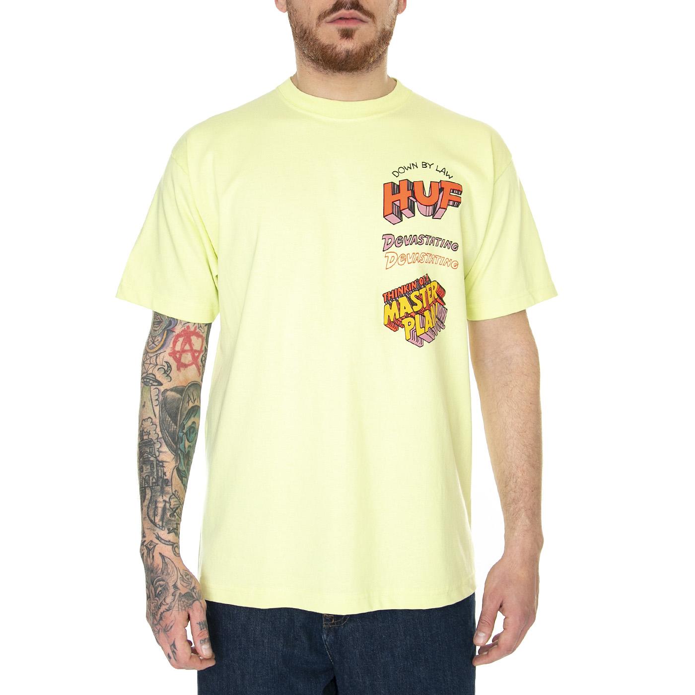 Master Plan S/S Tee Lime - Maglietta Girocollo Uomo Verde TS01942-LIME  HUF 