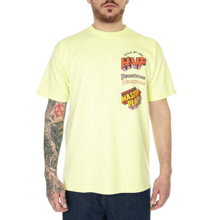 Master Plan S/S Tee Lime - Maglietta Girocollo Uomo Verde TS01942-LIME  HUF 