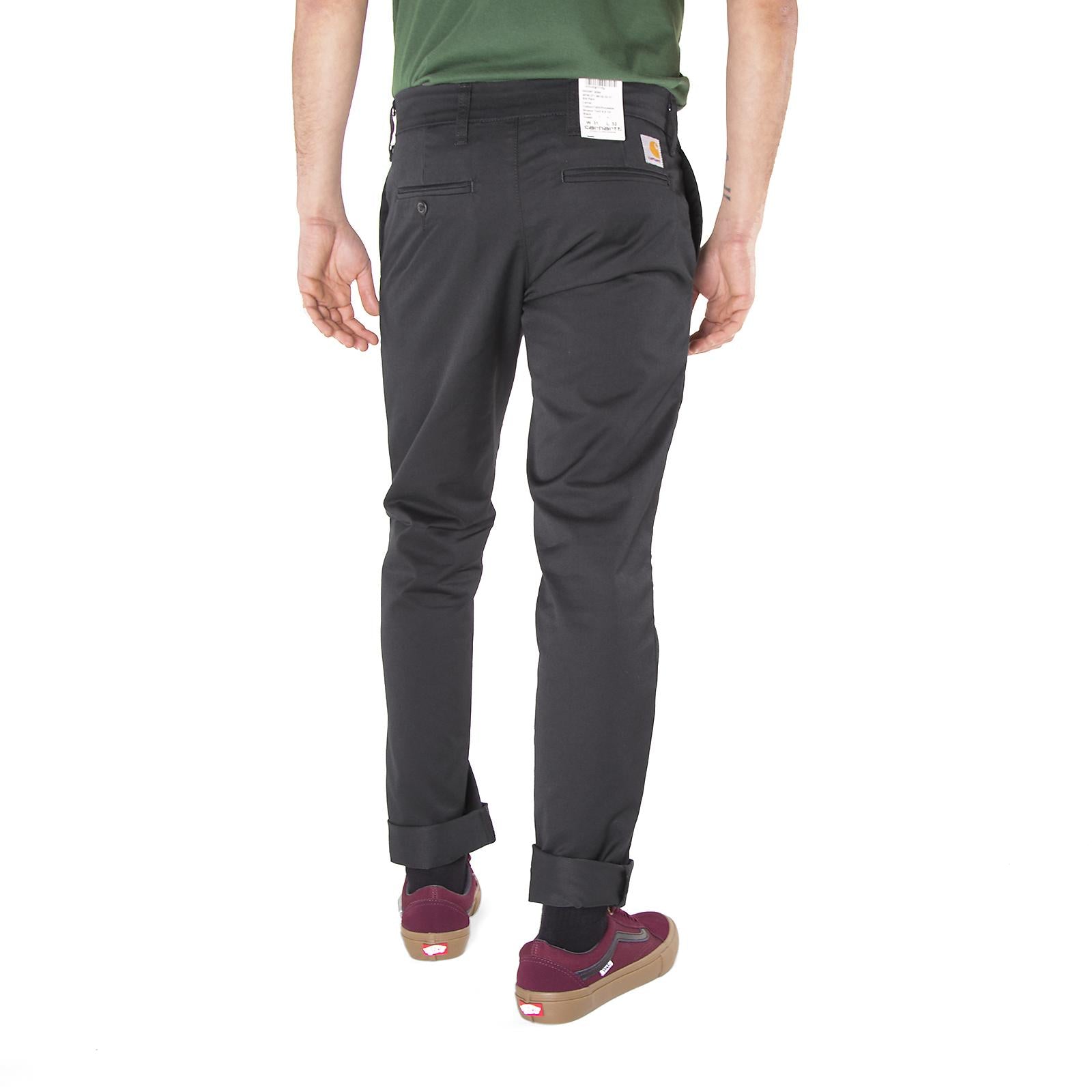 M' Sid Pant Black Rinsed - Pantaloni Chino Uomo Neri 14530  CARHARTT WIP 