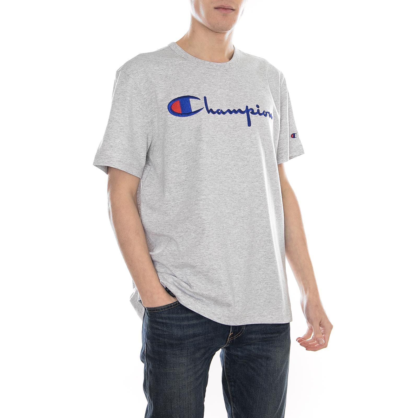 Crewneck Logo Tee Light Grey Melange 210972-EM004  CHAMPION 