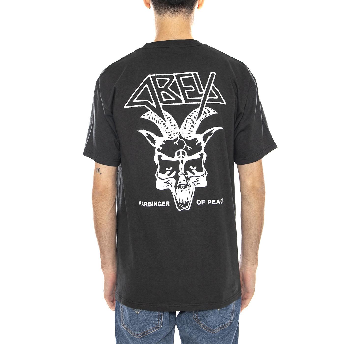 Obey Harbinger of Peace Tee -- Maglietta Girocollo Uomo Nera 165264144 VBL OBEY 
