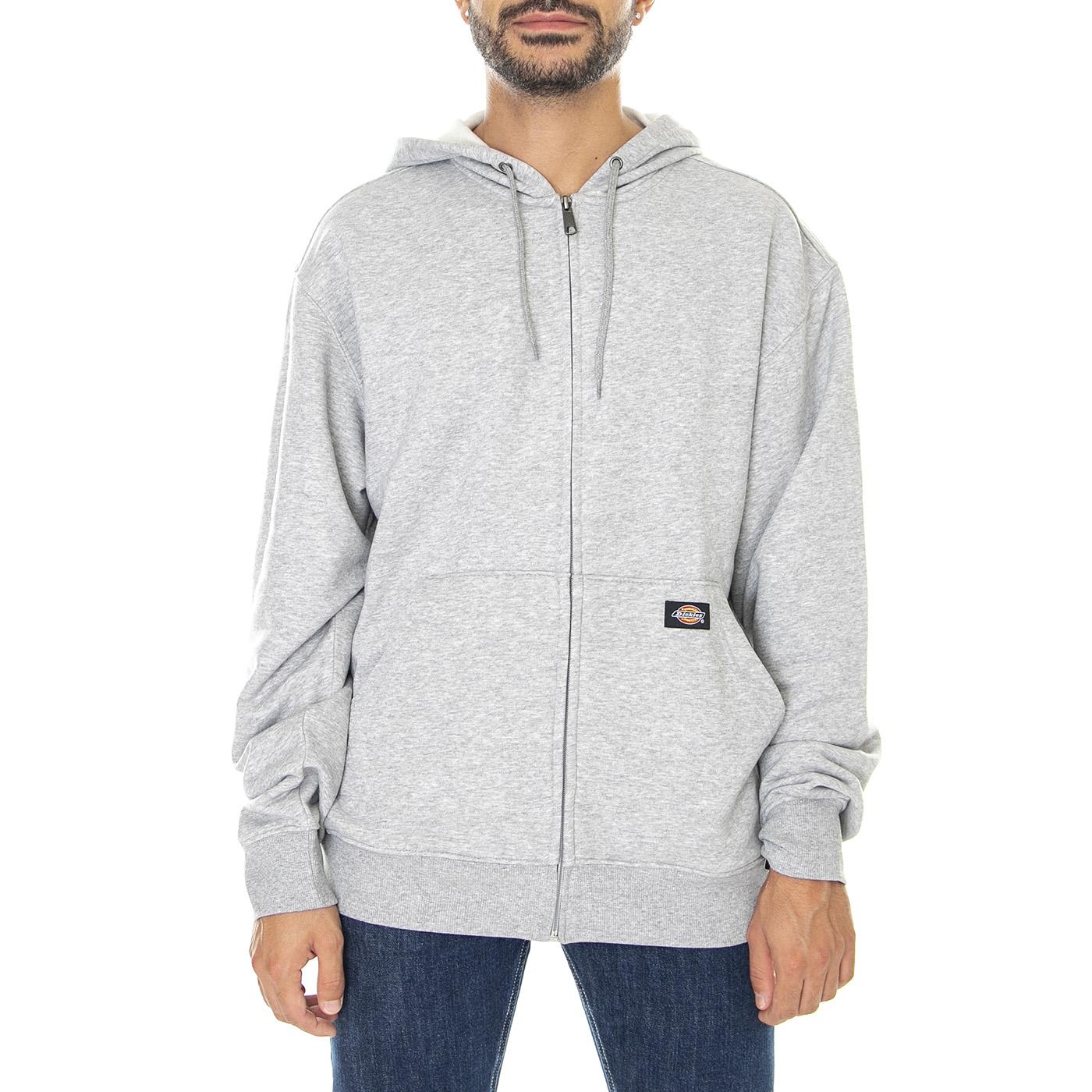 Full Zip Fleece Hoody Heather Grey - Felpa con Cappuccio e Zip Uomo Grigia DK0A4XTOHG01  DICKIES 