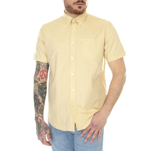 Signature Gots Organic Oxford Pale Yellow - Camicia Maniche Corte Uomo Gialla 65095-451  BEN SHERMAN 