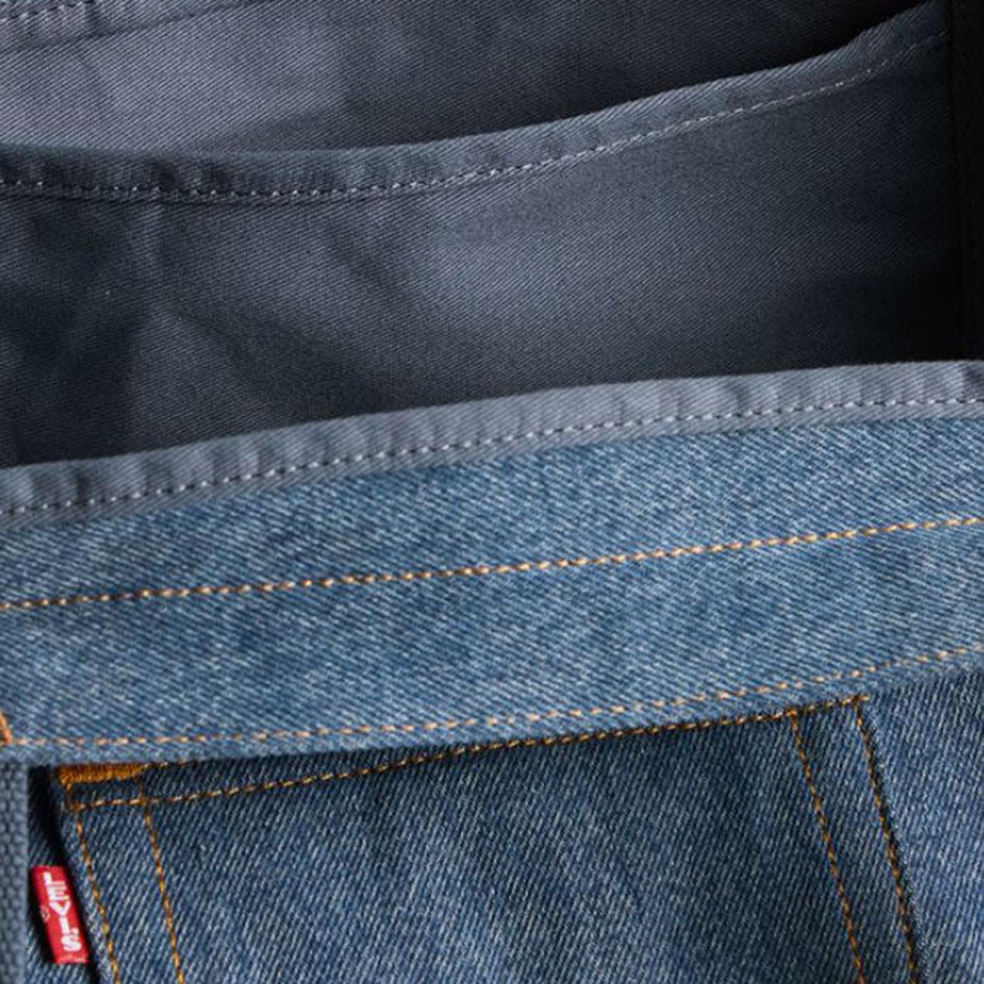 THE LEVI'S® Back Pocke Tote Indigo Mid Light Indigo - Borsa a Tracolla Denim Jeans Blu D5440-0000 . LEVIS 