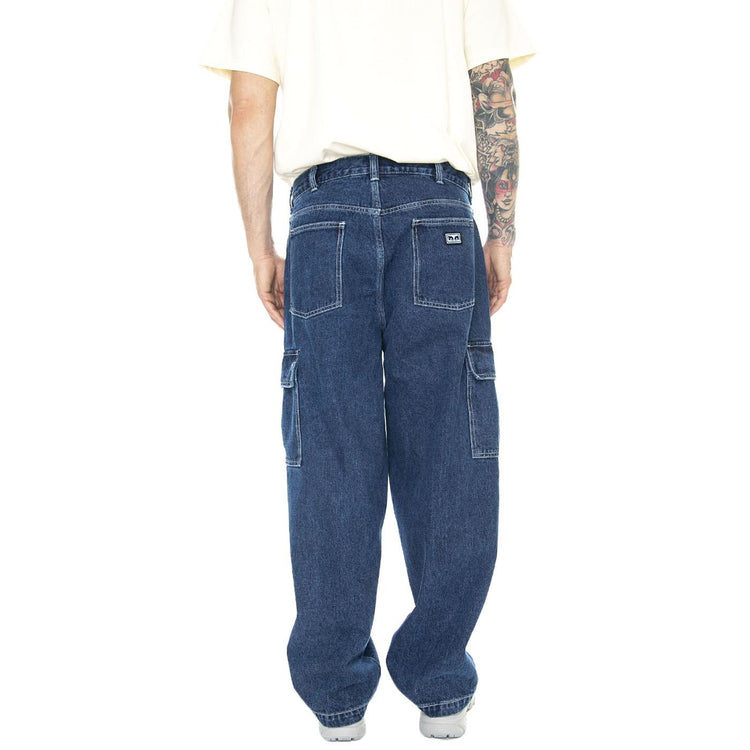 Big Wig Cardgo Denim Pant Stone Wash - Pantaloni Denim Jeans Uomo Blu 142010094-STN  OBEY 