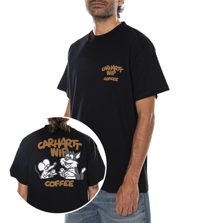 S/S COFFEE BREAK T-SHIRT BLACK - Maglietta Girocollo Uomo Nera I037446 89XX CARHARTT WIP 