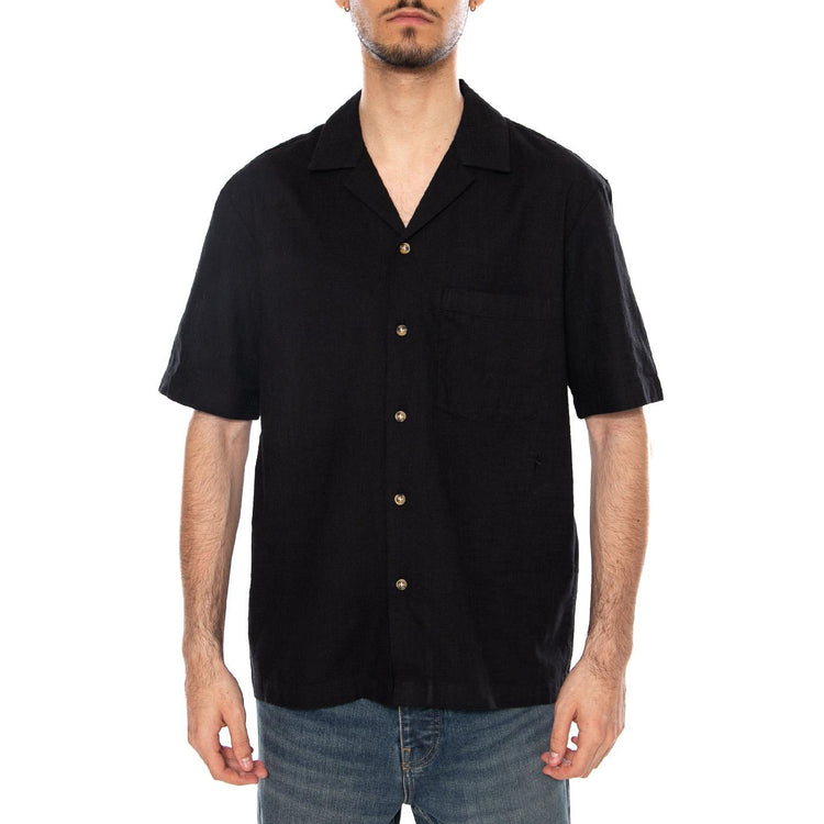 NILIO_MS SHIRT - Camicia Maniche Corte Uomo Nera 331565 110 ELVINE 