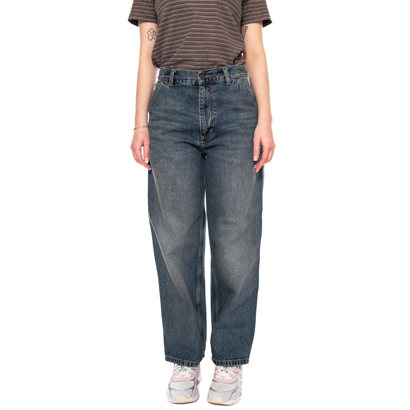 W' Brandon Single Knee Pant Blu - Pantaloni Denim Jeans Donna Blu I034225 014L CARHARTT WIP 