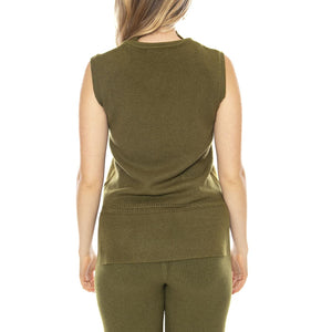 Knitted Vests 118 Khaki - Gilet Donna Khaki 3.46.690.12 . MD'M 