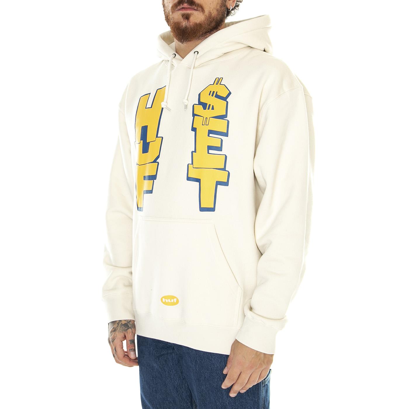 Huf Anthem P/O Hoodie Bone - Felpa con Cappuccio Uomo Beige PF00617-BONE  HUF 