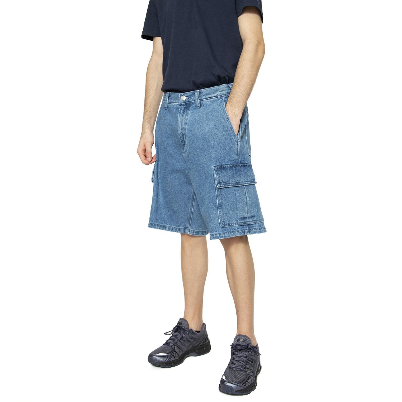Bigwig Baggy Denim Cargo Short Light Indigo - Bermuda Uomo Blu 172100085-LIN  OBEY 