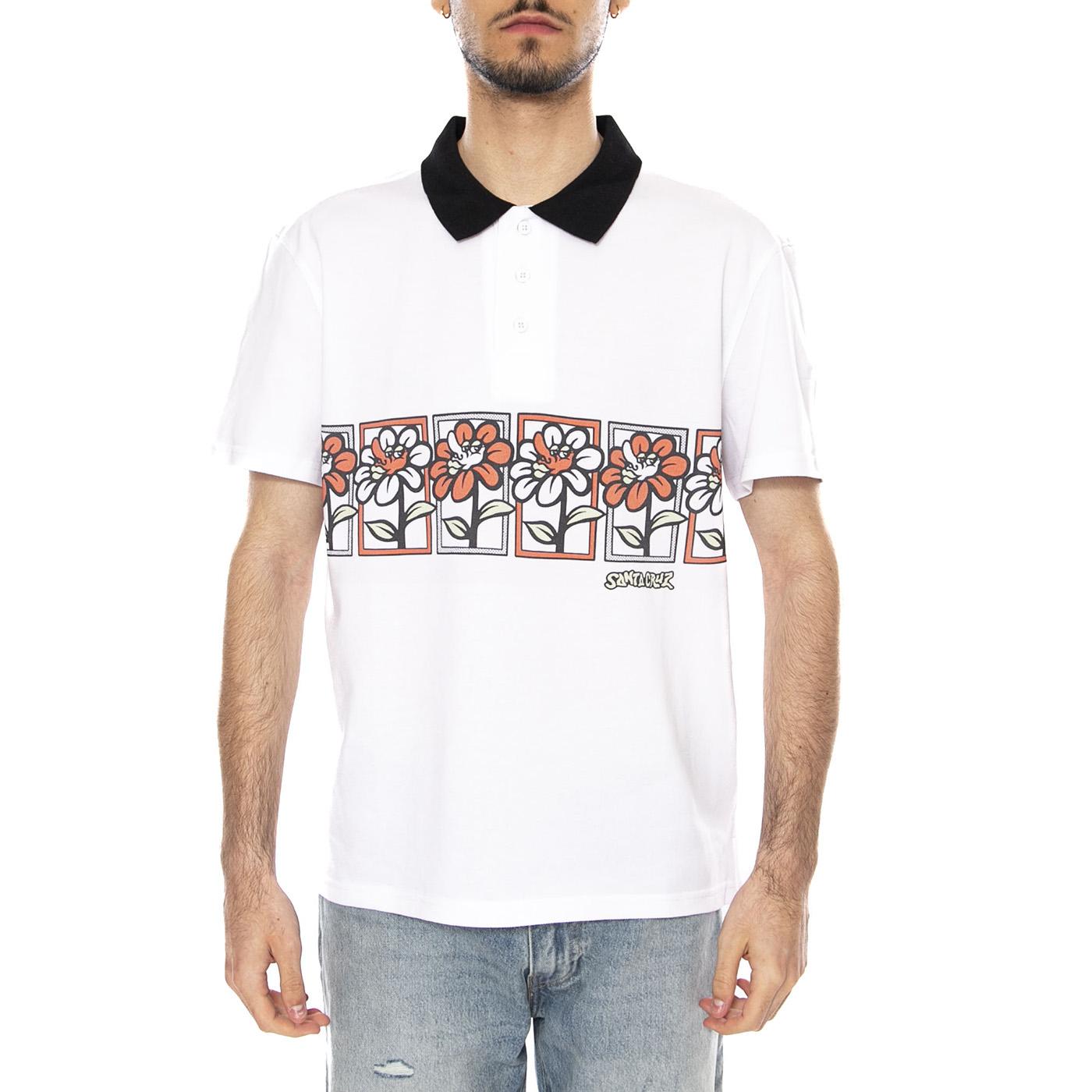DELFINO FLOWER GUYS POLO - Polo Uomo Bianca SCA-SHT-0948 WHT SANTA CRUZ 
