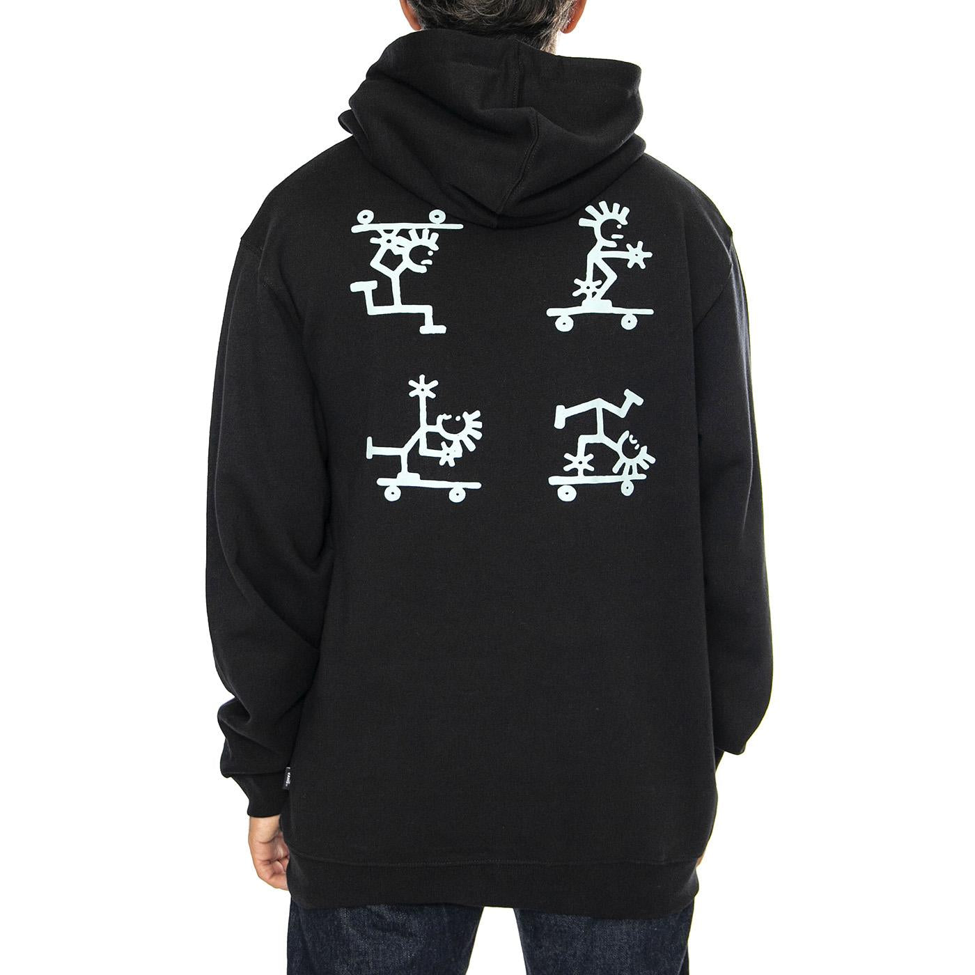 Mini Sk8 Loose Po Black - Felpa con Cappuccio Uomo Nera VN000KU7BLK1  VANS 