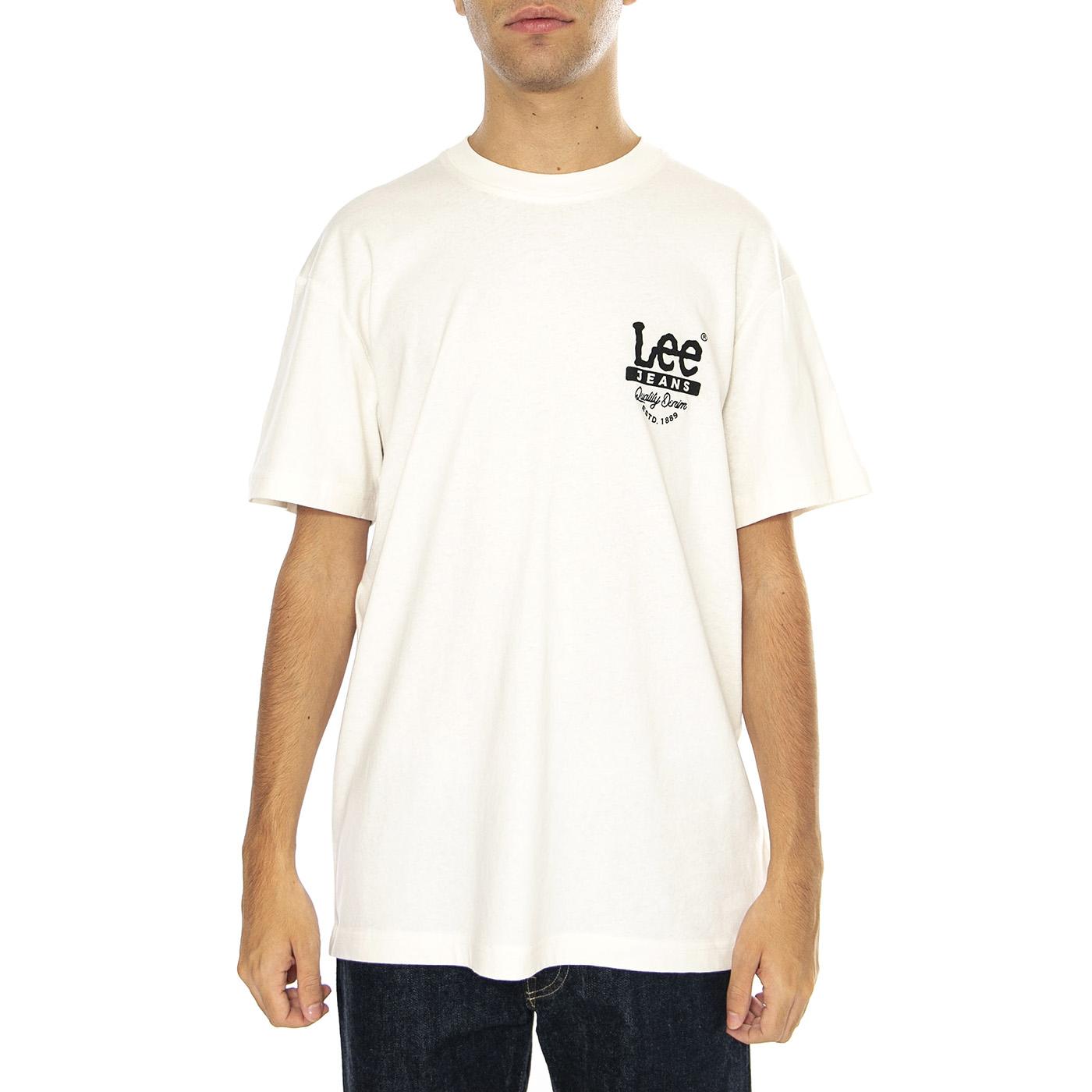 SS Working West Tee Ecru - Maglietta Girocollo Uomo Bianca 112355887-WHITE  LEE 