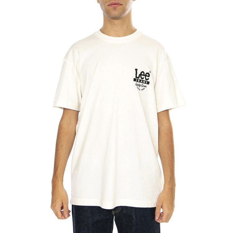 SS Working West Tee Ecru - Maglietta Girocollo Uomo Bianca 112355887-WHITE  LEE 