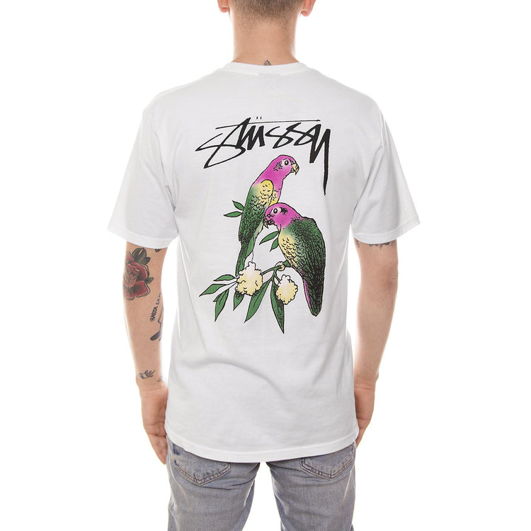 PARROTS TEE WHITE 1904023-WHITE  STUSSY 