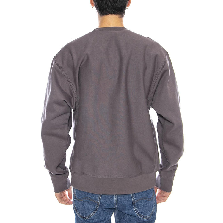 American Script Sweat Porphyry - Felpa Girocollo Uomo Grigia I025475.33CXX . CARHARTT WIP 