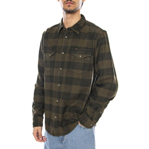 Clean Western Shirt Army Green Buffalo Check - Camicia a Quadri Uomo Verde 112371320 . LEE 