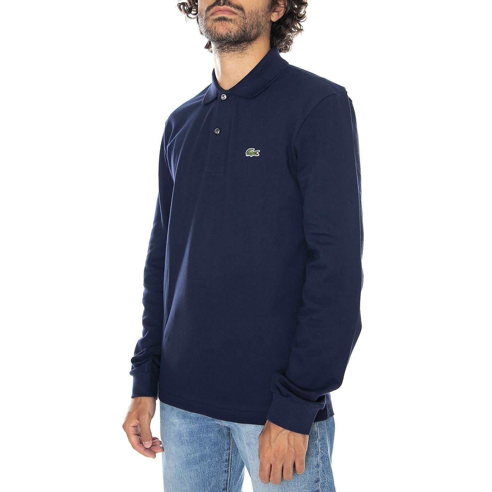 Classic 166 Long Sleeves Polo Shirt - Marine Blue- Polo Maniche Lunghe Uomo Blu 3 L1312-166  LACOSTE 