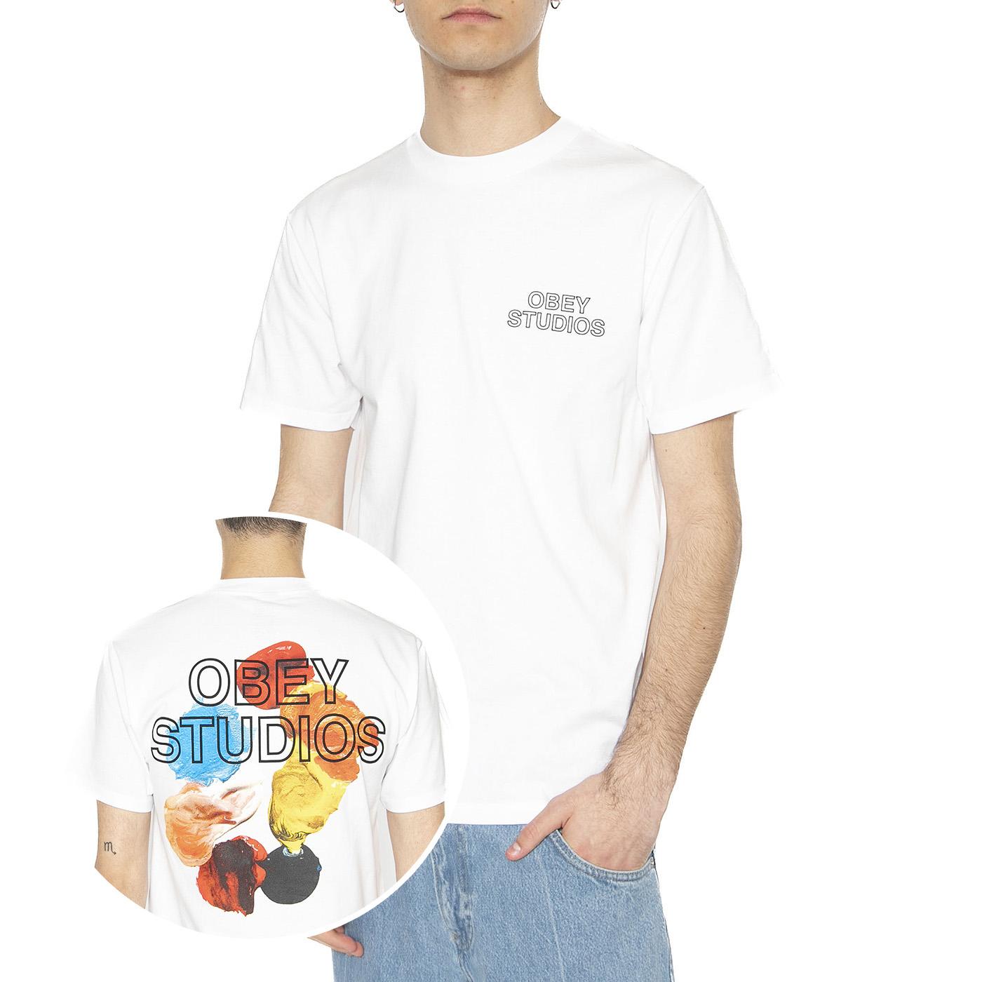 Obey Studios Palette Tee White - Maglietta Girocollo Uomo Bianca 165264052-WHT  OBEY 