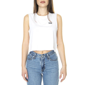 Wm Junior V Muscle Crop White - Maglietta Girocollo Smanicata Donna Bianca VN0A4DNGWHT1  VANS 