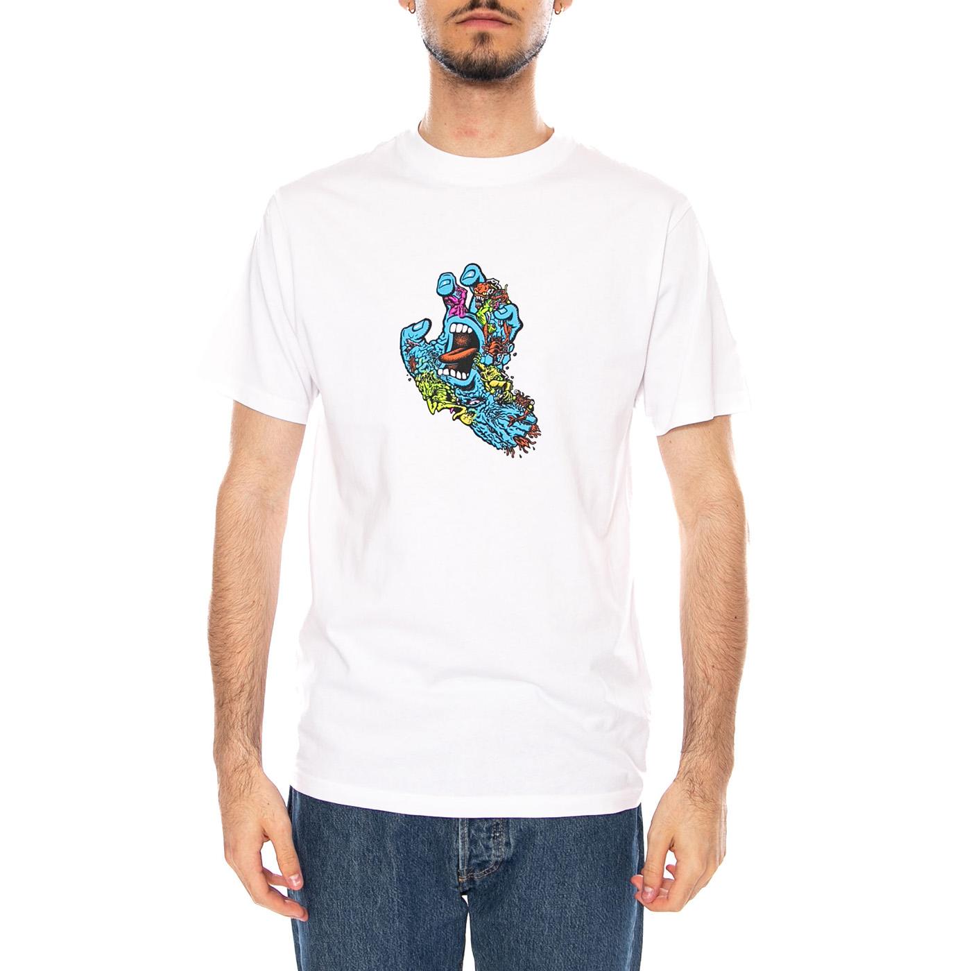 ROSKOPP SCREAMING FIVE FRONT - Maglietta Girocollo Uomo Bianca SCA-TEE-13311 WHT SANTA CRUZ 