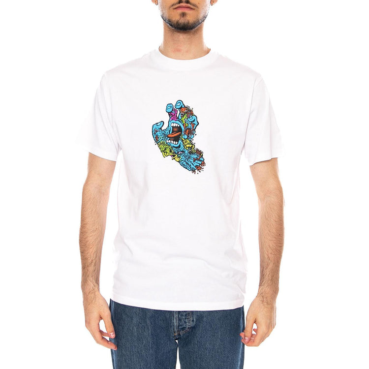ROSKOPP SCREAMING FIVE FRONT - Maglietta Girocollo Uomo Bianca SCA-TEE-13311 WHT SANTA CRUZ 