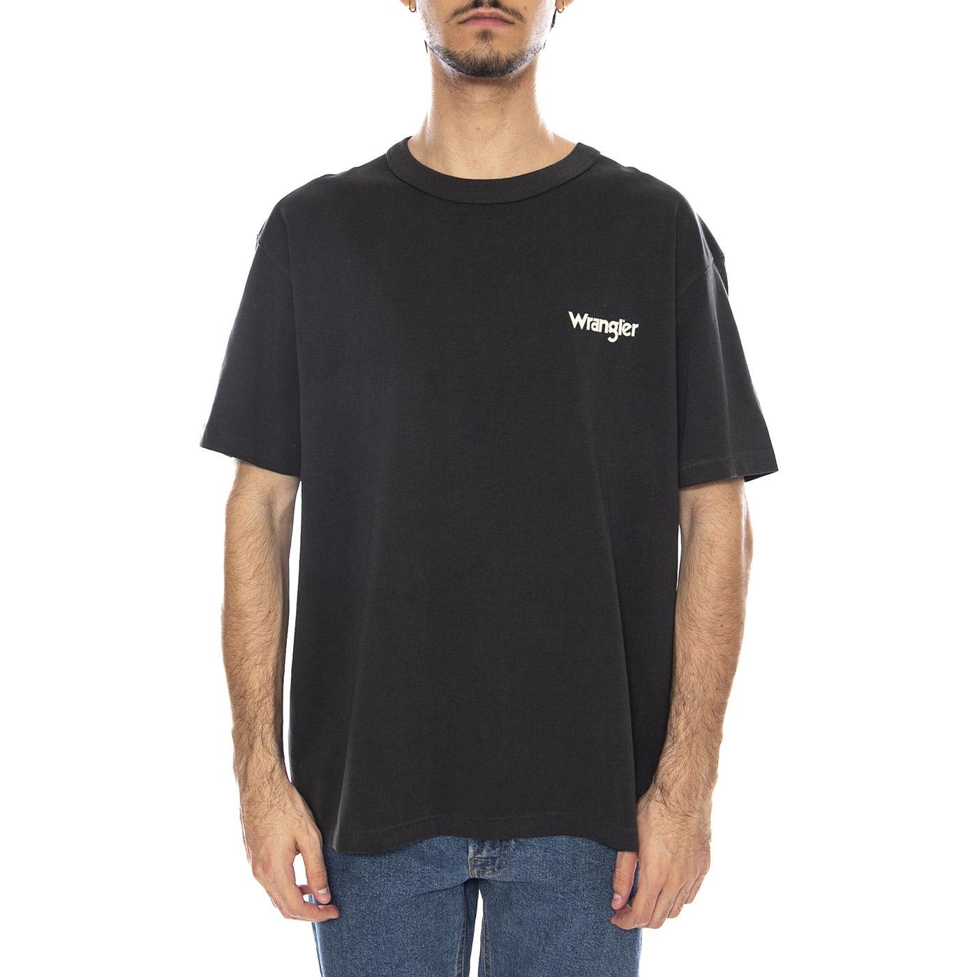 CJ Graphic Tee Faded Black - Maglietta Girocollo Uomo Nera 112371493 . WRANGLER 