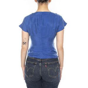 TOP CREPÉ AZUL - Top Donna Blu 61W/11218 BLUE WILD PONY 