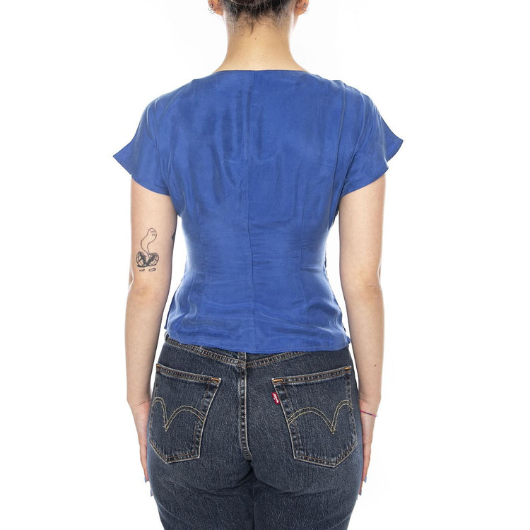 TOP CREPÉ AZUL - Top Donna Blu 61W/11218 BLUE WILD PONY 