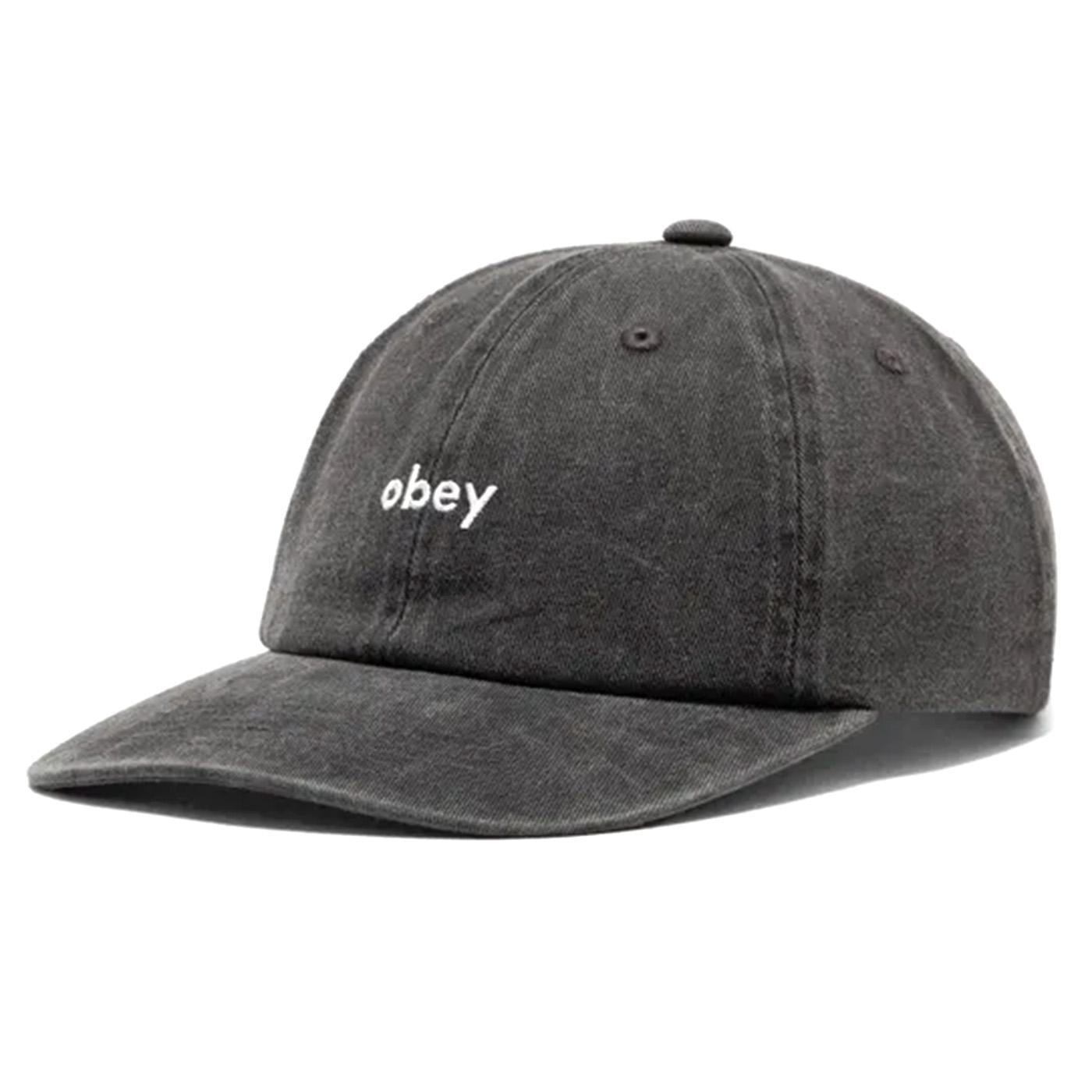 Pigment Lowercare 6 Panel Strapback Pigment Black - Cappellino con Visiera Nero 100580367-BLK  OBEY 