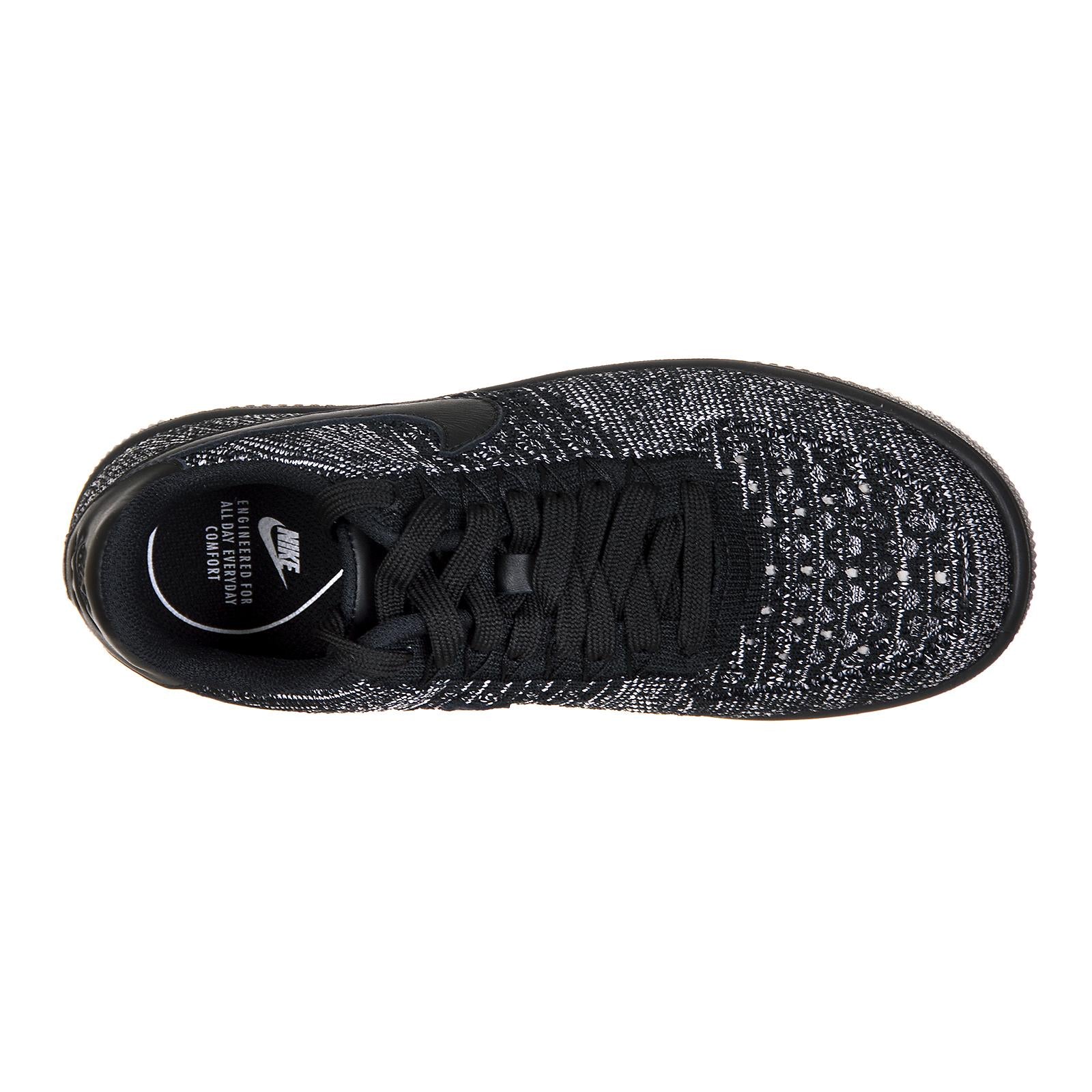 NIKE AIR FORCE 1 FLYKNIT LOW BLACK/BLACK-WHITE 93369_4  NIKE 