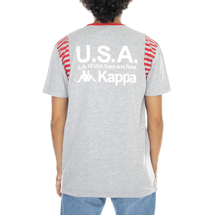 La Track and Field T-shirt - Mid Melange Grey - Maglietta Girocollo Uomo Grigia 303SIS0-D00V  KAPPA 
