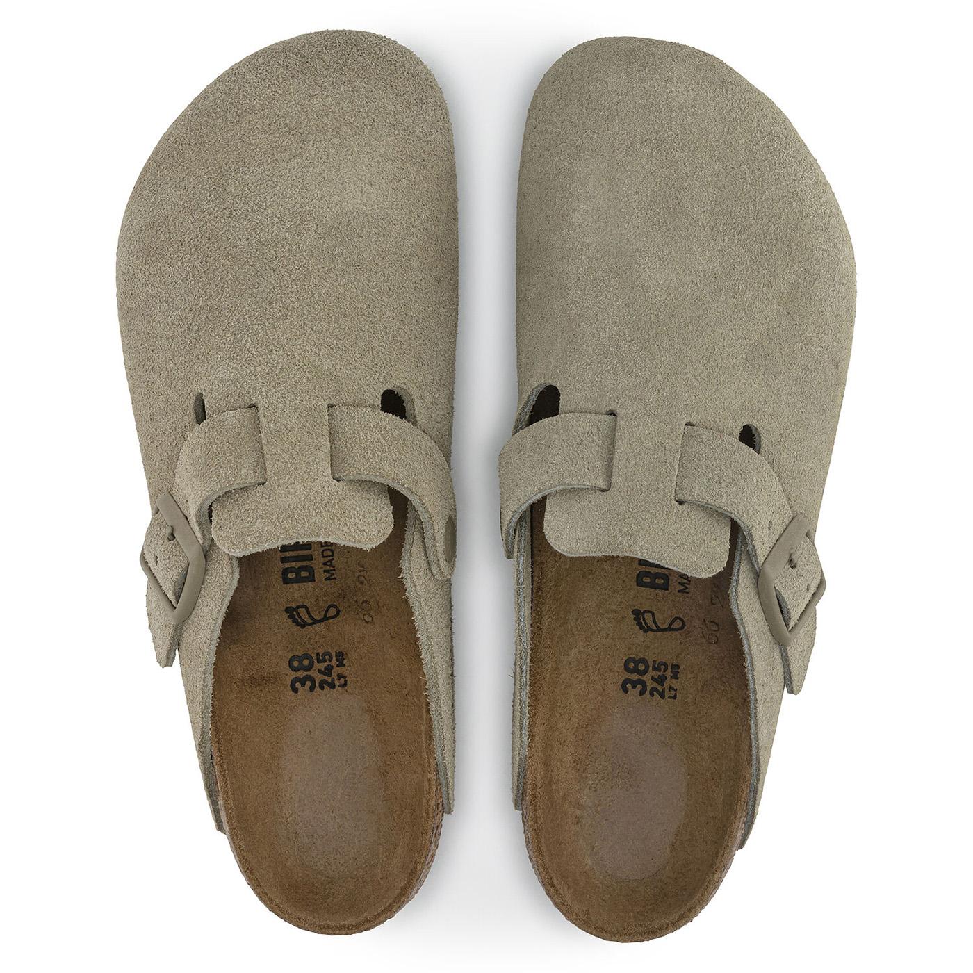 M' Boston Faded Khaki Suede Leather - Sandali Uomo Verdi 1025844  BIRKENSTOCK 