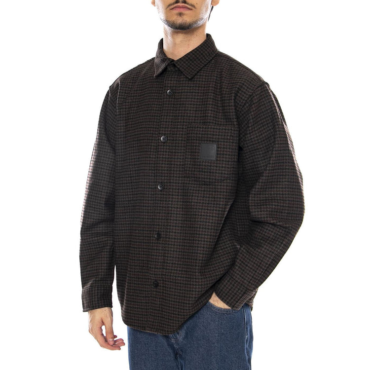 L/S Lowis Shirt Lowis Houndstooth, Vitola Heather - Camicia Uomo Verde I035328.35MXX . CARHARTT WIP 