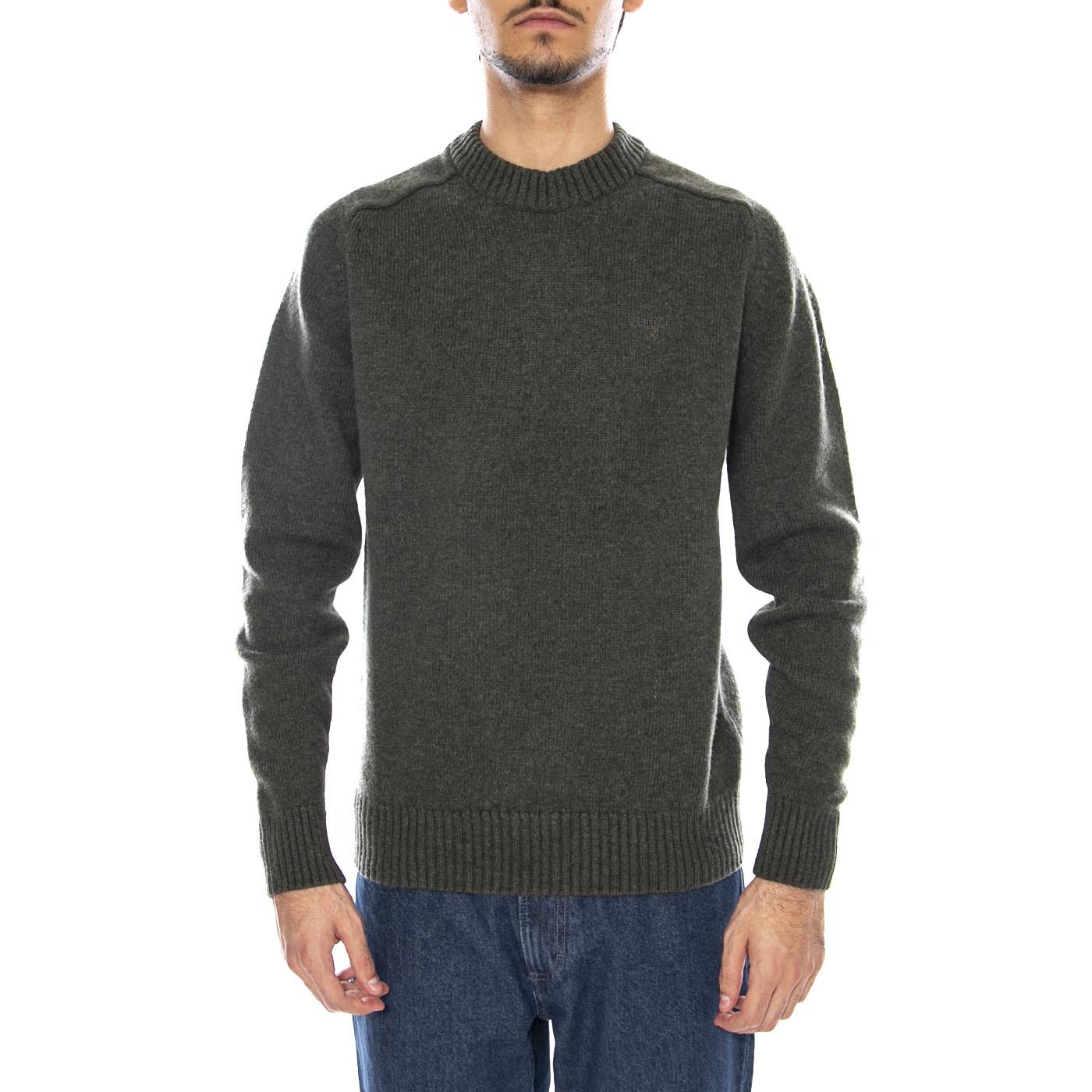 Grangetown Merino Crewneck Mid Olive - Maglione Girocollo Uomo Verde MKN1584 OL54 BARBOUR 