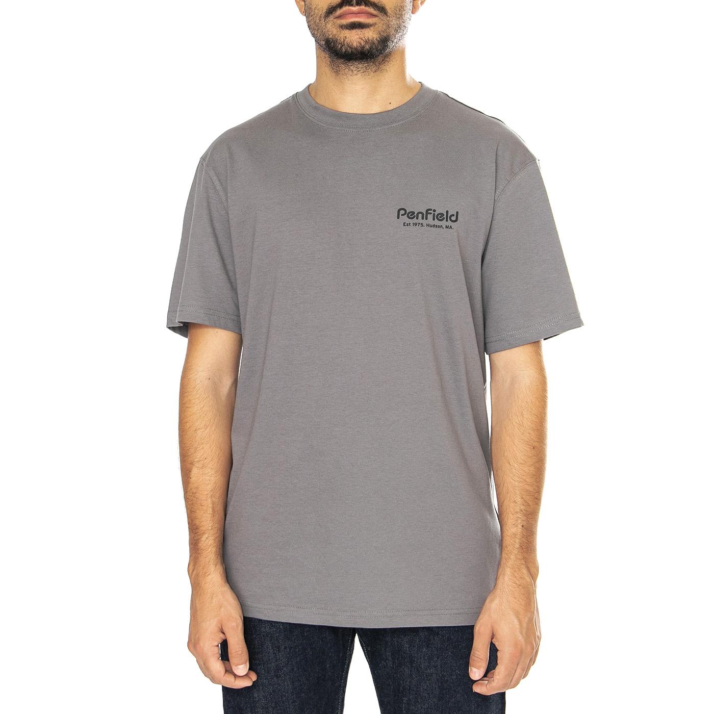Penfield Hudson Script T-Shirt Castlerock - Maglietta Girocollo Uomo Grigia PFD0299-Y3A  PENFIELD 
